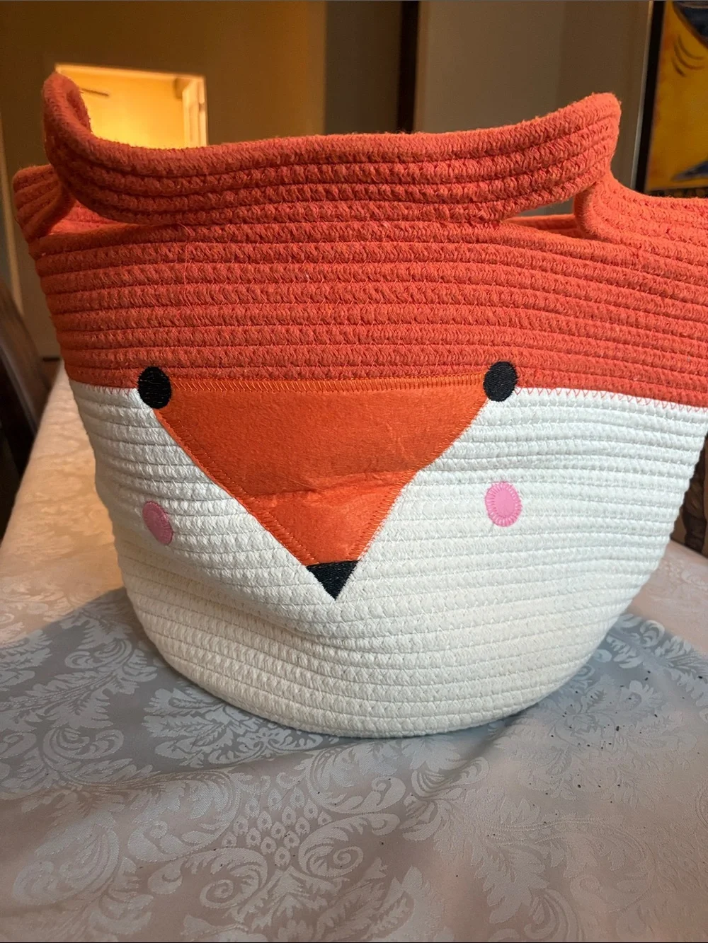 Kids Fox Storage Basket - Orange and White